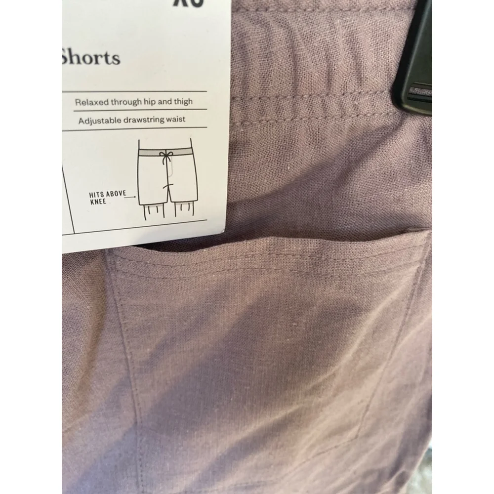 Goodfellow & Co Linen Shorts Purple Summer Spring Beach Wedding Boho Travel Cool